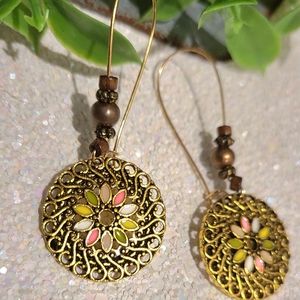 Bohemian brass dangle casual earrings